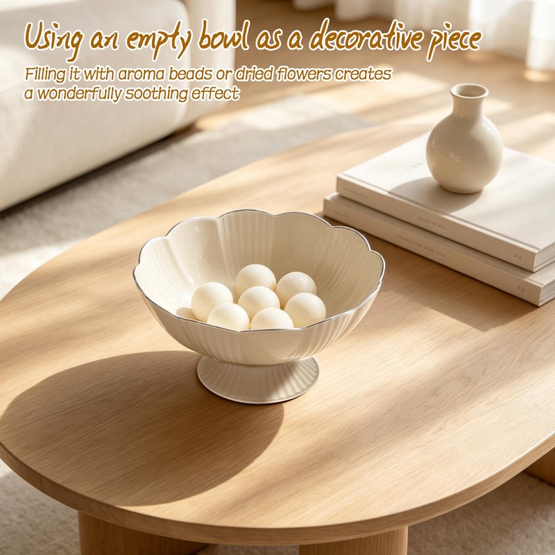 White Decorative Bowl 3Pack, 10" Detachable Decorative Fruit Bowls