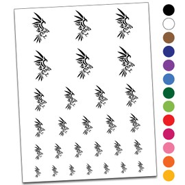 Tribal Eagle Hawk Temporary Tattoo Water Resistant Fake Body Art Set Collection - Purple (One Sheet)