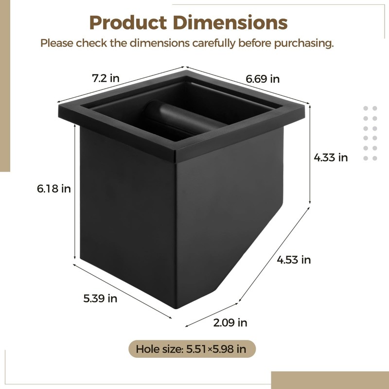 Espresso Coffee Ground Knock Box Chute, Desktop Knocking Residue Box