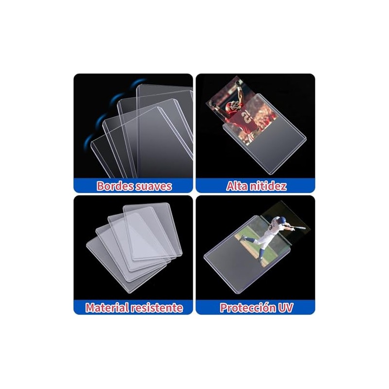 200pcs Fundas para tarjetas，Protectores de Tarjetas,Toploader，Card Sleeves Photocards，Funda para Cartas