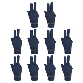 PATIKIL 10pcs 3 Finger Pool Glove Right Hand, Billiard Gloves Pool Cue Accessories for Shooter Carom Pool Snooker Cue Sport, Blue