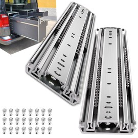 SLIDEWAY 500Lbs Heavy Duty Drawer Slides 1 Pair 16 18 20 22 26 30 40 Inch Full Extension Ball Bearing Sliding Rails Cabinet Runners Tracks Tool Box Glides (76mm Wide)-16"