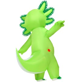 Stegosaurus Inflatable Axolotl Costume Adult Halloween Blow Up Costumes Deluxe Funny Costumes Animal Women Men Cosplay Party Green
