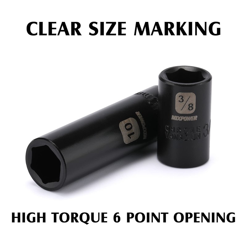 MIXPOWER 86PCS 1/4" Drive Master Impact Socket Set, Universal/Deep/Standard/Torx/Inverted Torx
