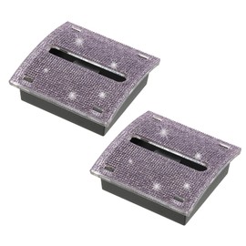 PATIKIL Rhinestone Sticky Note Dispenser, 2Pcs 3x3 Sticky Note Holder Acrylic Posted Notes Memo Note Container Dispenser for Sticky Notes Office Home Store Kitchen Supplies, Purple