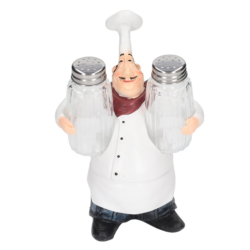 Chef Statue Salt Shakers Set Adorable Statue Vivid Details Resin