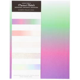 Shimmer Cardstock Paper 8.5 x 11- Assorted Glitter, Metallic, and Pearl Sheets for Crafts, Scrapbooking, Card Making - 20 Pack, 85lb Heavyweight, 230 GSM, Enchanted