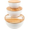 ECOWAY Salad Bowls Set of 3 with Lid & Serving