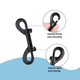 2 PCS Double Ended Snaps, Zinc Alloy Trigger Metal Clip, Black Double Ended Snap Hooks for Pet Dog Leash, Key Holder, Carabiner, Home, Farm.(2.75Inch)