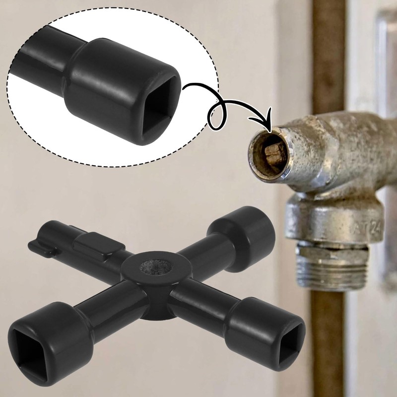 Kandishiex 12PCS 4 in 1 Meter Box Key, Universal Cross