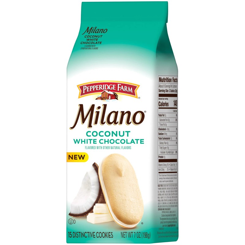 Pepperidge Farm Milano White Chocolate Coconut Cookies 7 Oz Bag