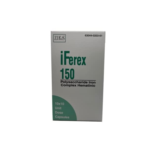 iFerex 150 Polysaccharide Iron Complex Capsules by Ziks - 10