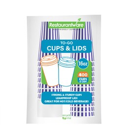 Restaurantware 16 Ounce Disposable Coffee Cups With Lids, 400 Hot Cups With Lids - Sleeves Sold Separately, Single Wall, Purple And White Stripe Paper Coffee Cups, For All Kinds Of Beverages