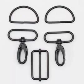 SLANTASTOFFE BRINGEN SIE UNSEREM STOFF LEBEN Bag Accessories Set Metal Width 40 mm (Black)