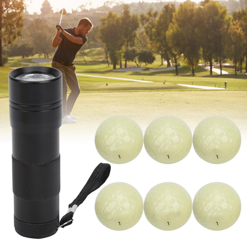 6PCS Golf Fluorescent Light Balls Night Practice Light Glowing Ball