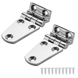 DIALESHU 2 Pack Heavy Duty Boat Hinges 316 Stainless Steel Offset Short Side Hinges 3.1" x 1.5" Sturdy Deck Cabinet Door Hinges with Screws
