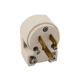 Leviton 515AN 3W Straight Blade Grounding Plug, 1-Pack, White