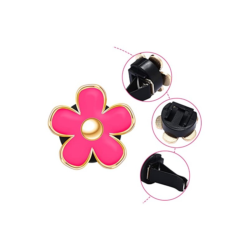 Frienda 6 Pcs Daisy Flower Car Air Freshener Clips
