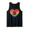 Knitting Heartbeat Retro Vintage Sunset Knitter Gift Tank Top