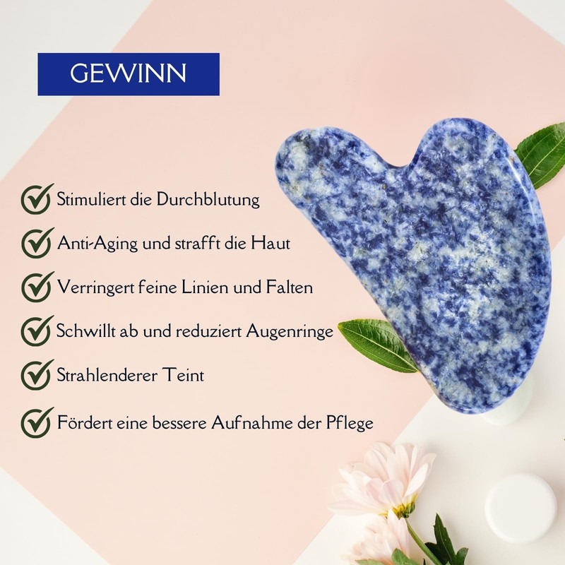 Sun & Sia - Natural Stone Gua Sha - Blue