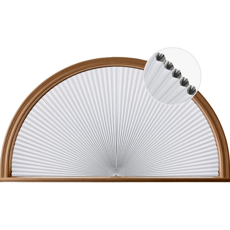 Grandekor No Drill Arch Window Shades Blackout 48" X 24"