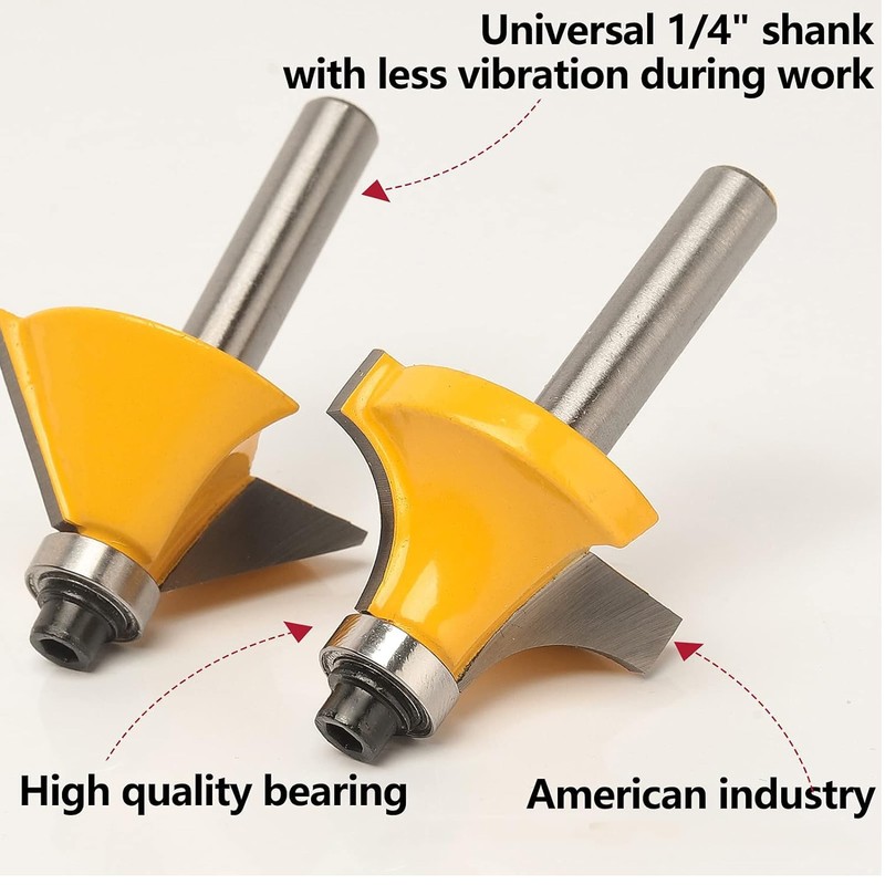 Ozmatip Router Bits Set of 15 Pieces 1/4 Inch Woodwork