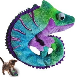ME GUSTA PET Lizard Catnip Toys with North American Catnip | Lizard Cat Toy Crinkle Paper Sound | Lizard Kitten Toy Teething Chew | Cats Kicker Crinkle Paper | Chameleon Cat Toy 4.5-INCH