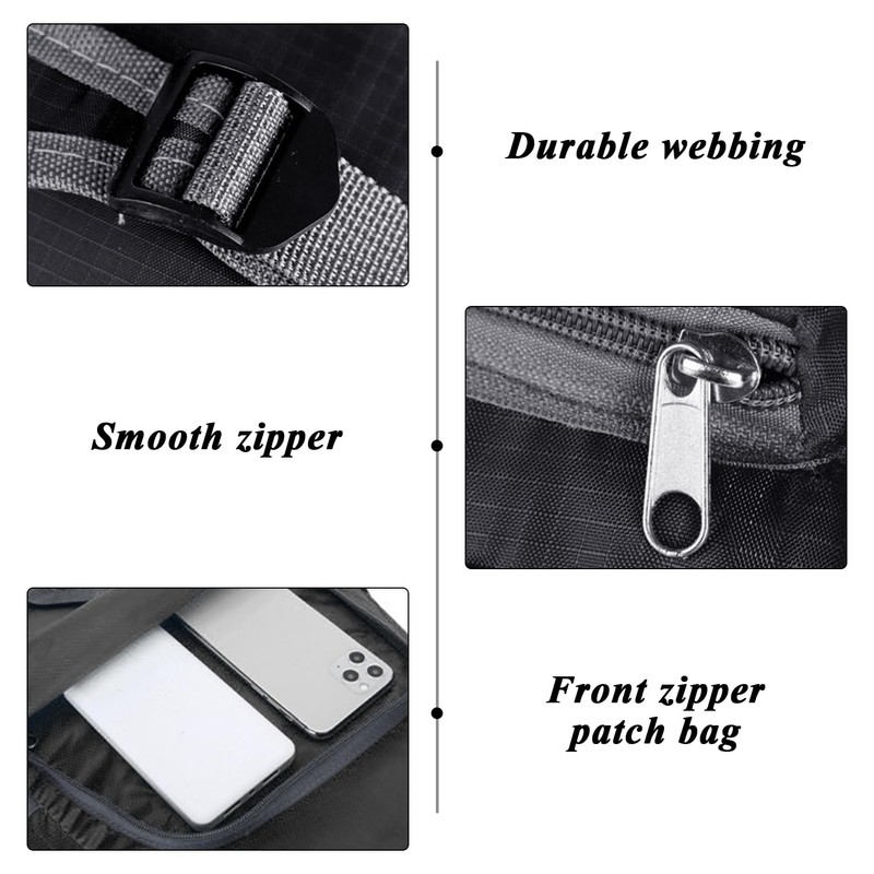 VEHYEGOI 1 Foldable Backpack And 2 Carabiners, Waterproof Portable Backpack,