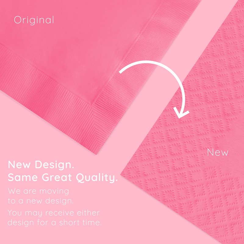 Creative Converting 803042B Bright Pink Beverage Paper Napkins, 50 Pcs