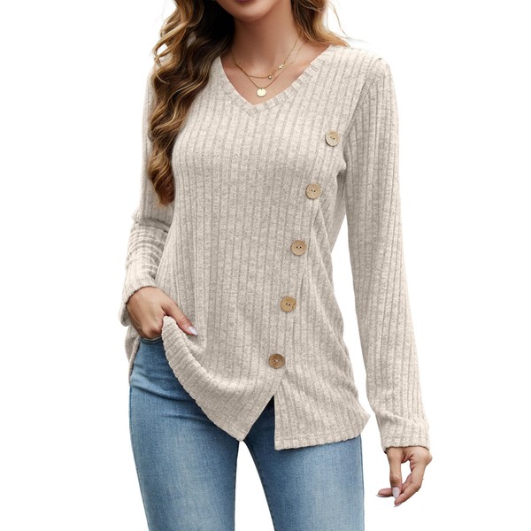 Dimur Womens Sweaters Fall 2024 Long Sleeve Lightweight Sweatshirt Tunic