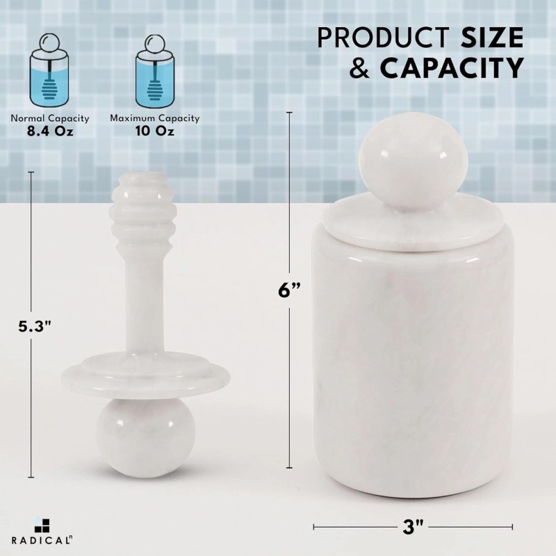 Marblous Krafts Marble Honey Jar with Dipper & Lid |5.5"
