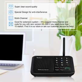 Wuloo Wireless Intercom System for Home 1 Mile Range 10 Channel 3 Code, Intercoms Wireless for Home House Business Office, Home Communication System, Room to Room Intercom WL666(2 Units Set Black)