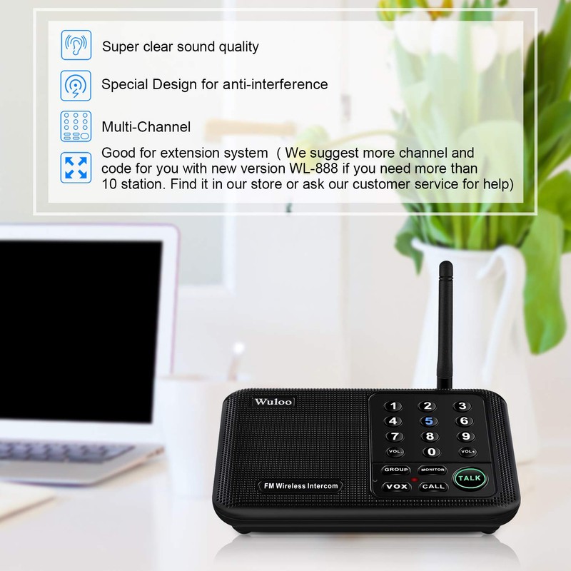 Wuloo Wireless Intercom System for Home 1 Mile Range 10