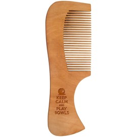 'Keep Calm and Play Bowls' Wooden Comb (HA00057031)