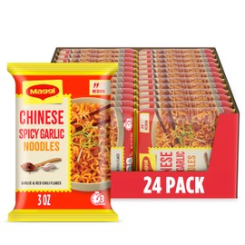 Maggi Chinese Spicy Garlic Noodles, Instant Ramen Noodles, 3 min, Vegetarian, Halal, Kosher, 24-Pack