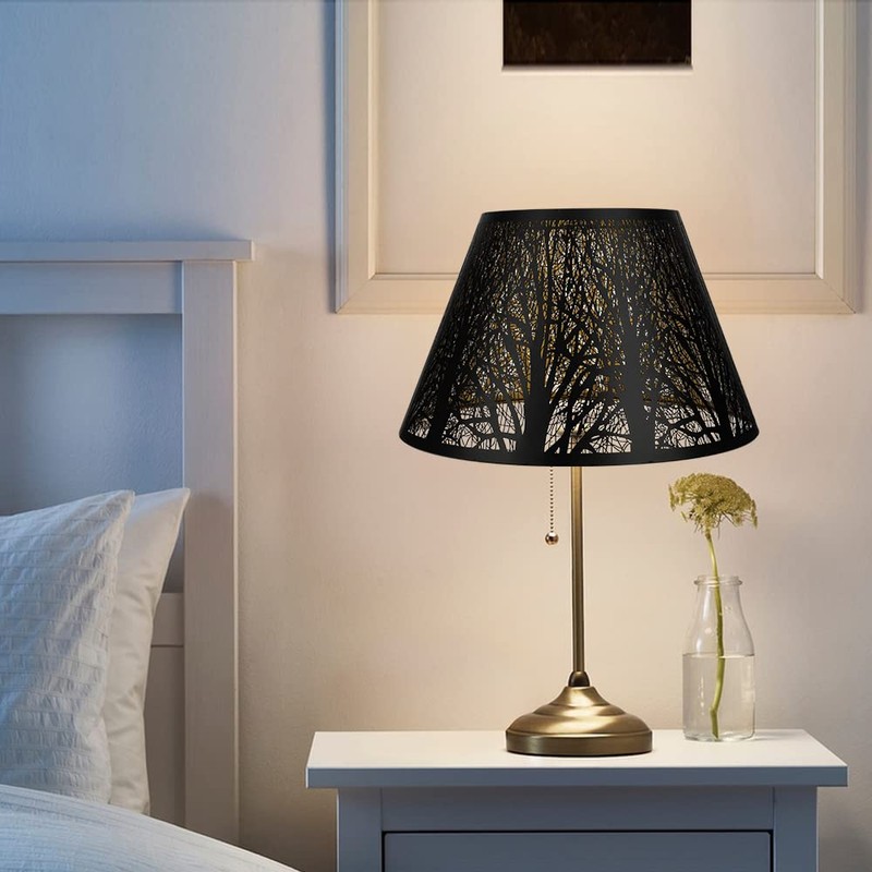Medium Lamp Shade, ALUCSET Barrel Metal Lampshade with Pattern of