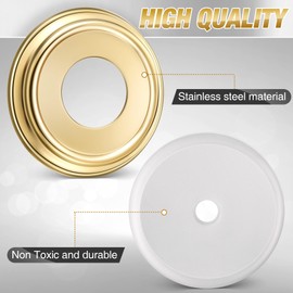 Dreyoo Metal Tub Spout Cover Ring, Bathtub Spout Trim Plate Ring with 1 Pcs Foam Gasket, 1-1/2 Inch ID and 3-5/8 Inch OD(Polished Brass)