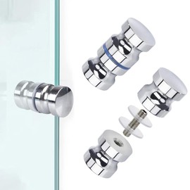 2 Pairs Shower Door Handles, Shower Door Knob, Aluminium Alloy Glass Door Handle, Shower Handle Knob, Glass Sliding Door Handle, Shower Door Handle, Replacement Parts for Shower Door, Glass Doors