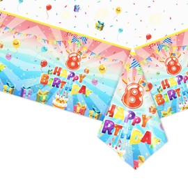 8th Birthday Tablecloth, Party Tablecloth, Table Cloth Roll 8th Birthday Plastic Tablecloth, Paper Tablecloth for Baby, Girls, Boys, Birthday Party, Disposable TableCloth