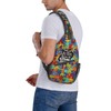 Autism Pattern Sling Backpack Travel Hiking Daypack Autism Awareness Crossbody