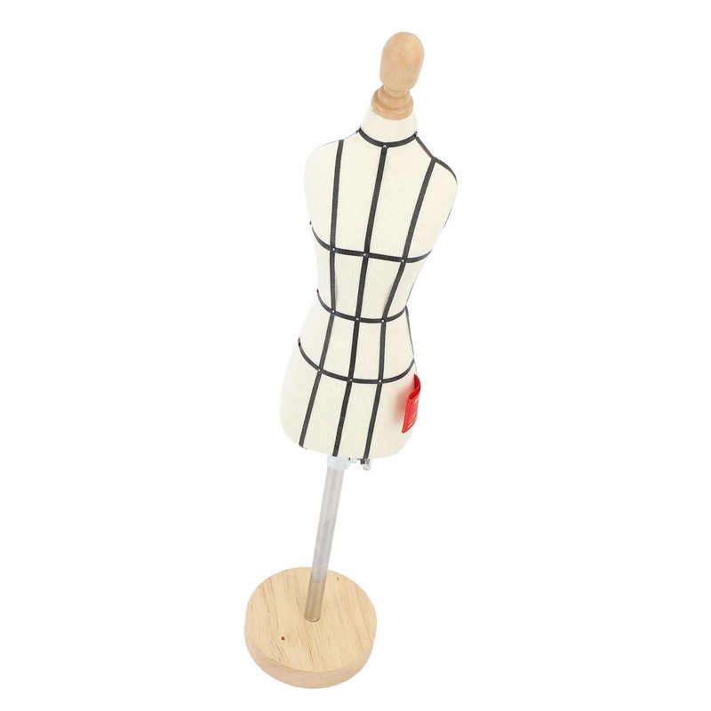 Miniature Dress Form with Stand Wood Base Sewing Mannequin Body