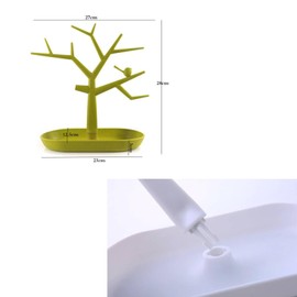 Stand Jewelry Display, 9.8x10.6 Inch Birds Tree Jewelry Organizer, Necklace and Earring Ring Tree Holder Display Tower (White)