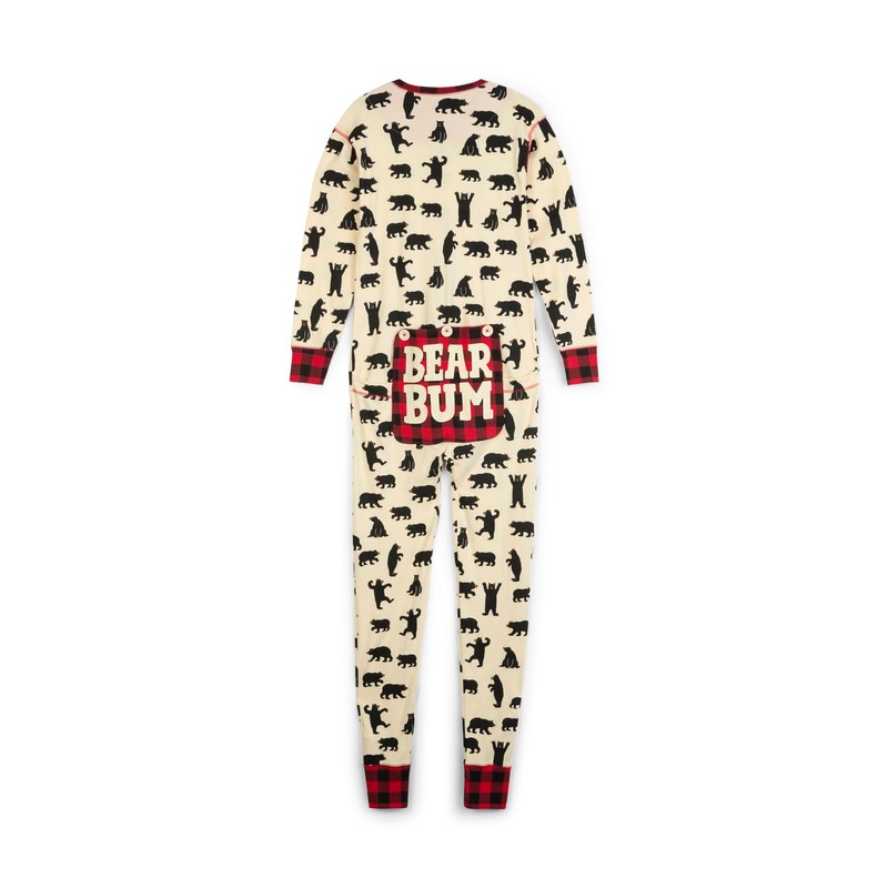 Little Blue House by Hatley Adult Union Suit, Black Bear,