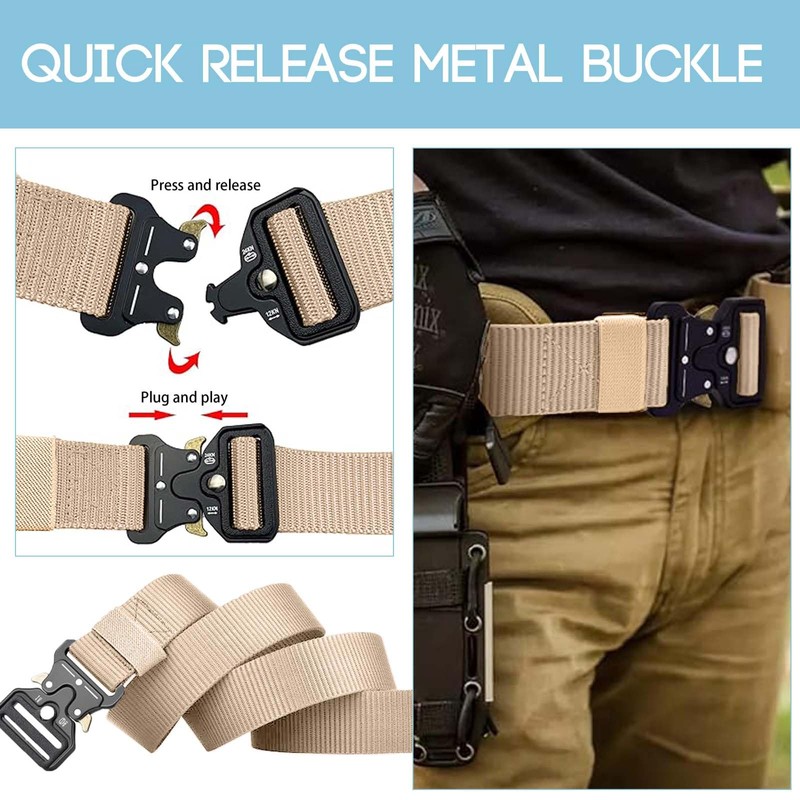 ZYEKIU Tactical Belt Men's Nylon Quick Release Belt 3.8 cm