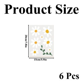 6 Sheets Daisy Flower Car Stickers Flower Car Decoration White Daisy Car Stickers for DIY Crafts Decoration