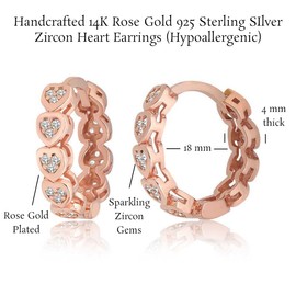 Sterling Silver Heart Earrings (Hearts Row)