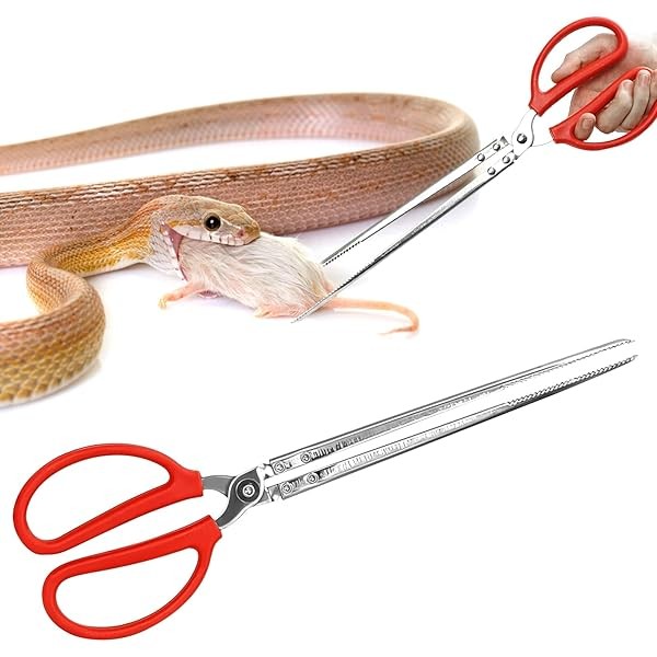 Heavy Duty Snake Feeding Tongs,15" Extra Long Stainless Steel Reptile