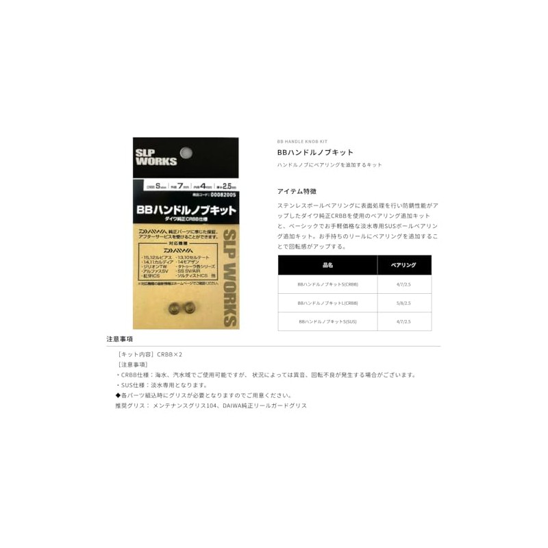 Daiwa SLP WORKS BB Handle Knob S (SUS)