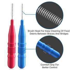 RAZOKO Interdental Brush, Flossing Head,Easy Use Tooth Cleaning Tool (1Pack(2.5mm/3mm)-88pcs)