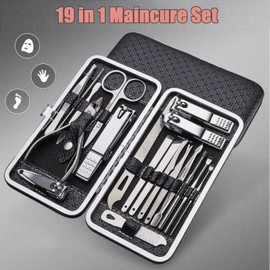 Bestgle Manicure Set, 19 in-1 Nail Clippers Pedicure Sets Stainless Steel Nail Manicure Pedicure Kit Professional Nail Grooming Kits with Portable Travel Case